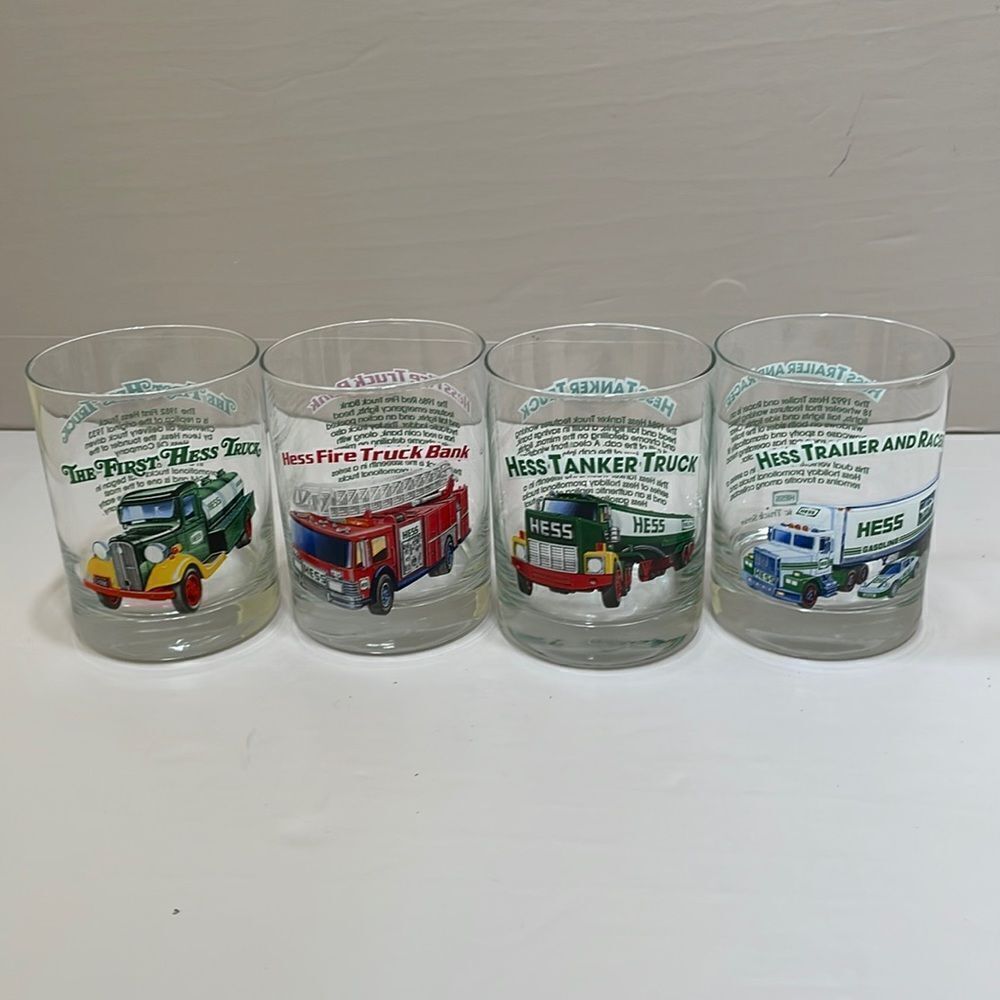 HESS 1996 CLASSIC TRUCK SERIES GLASSES SET OF 4